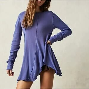 MSRP $108 ✨ Free People Raw Seam Cotton Jersey Dress – Size S-M ✨SAME DAY SHIP